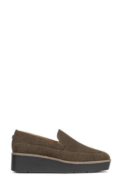 Shop Donald Pliner Wallis Platform Wedge Loafer In Military Green