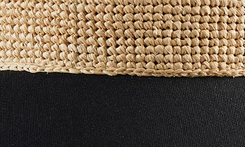 Helen Kaminski Raffia & Cotton Baseball Cap In Natural/black