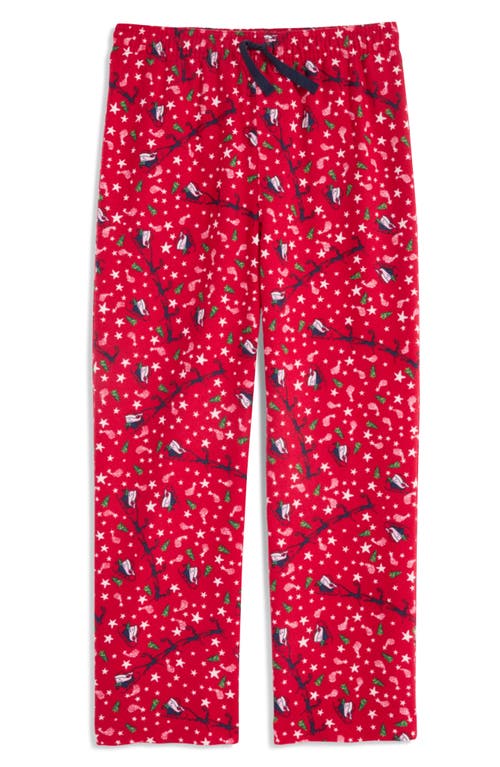 Vineyard Vines Kids' Holiday Print Flannel Sleep Pants In Sw Stars