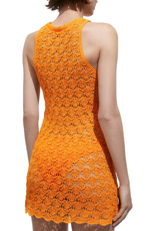 Shop Mango Crochet Minidress In Orange