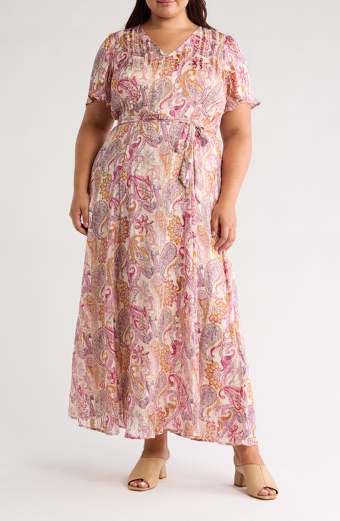 Ckira Flutter Sleeve Maxi Dress (Plus)