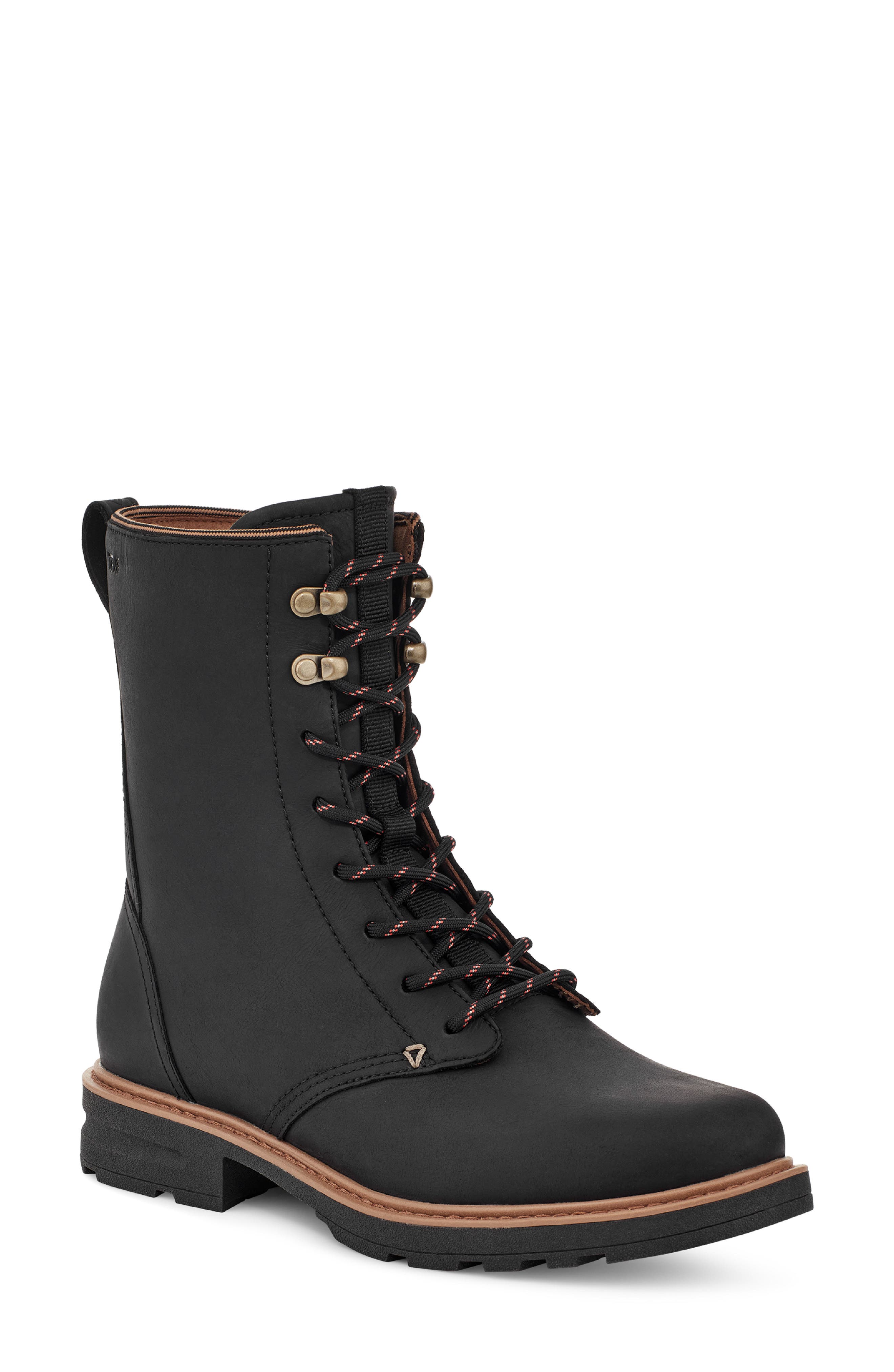 Teva Rowena Waterproof Lace Up Boot in Black Smart Closet