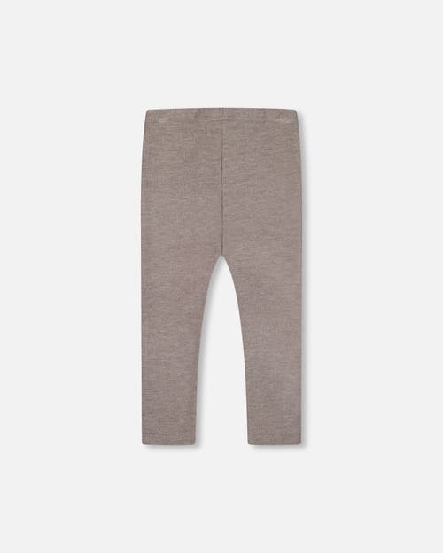 Shop Deux Par Deux Girl's Super Soft Rib Leggings Grey Mix In Med Grey Mix