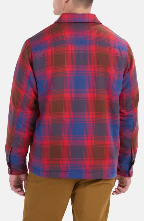 Marmot Ridgefield Fleece Lined Flannel Snap-up Shirt Jacket In Team Red
