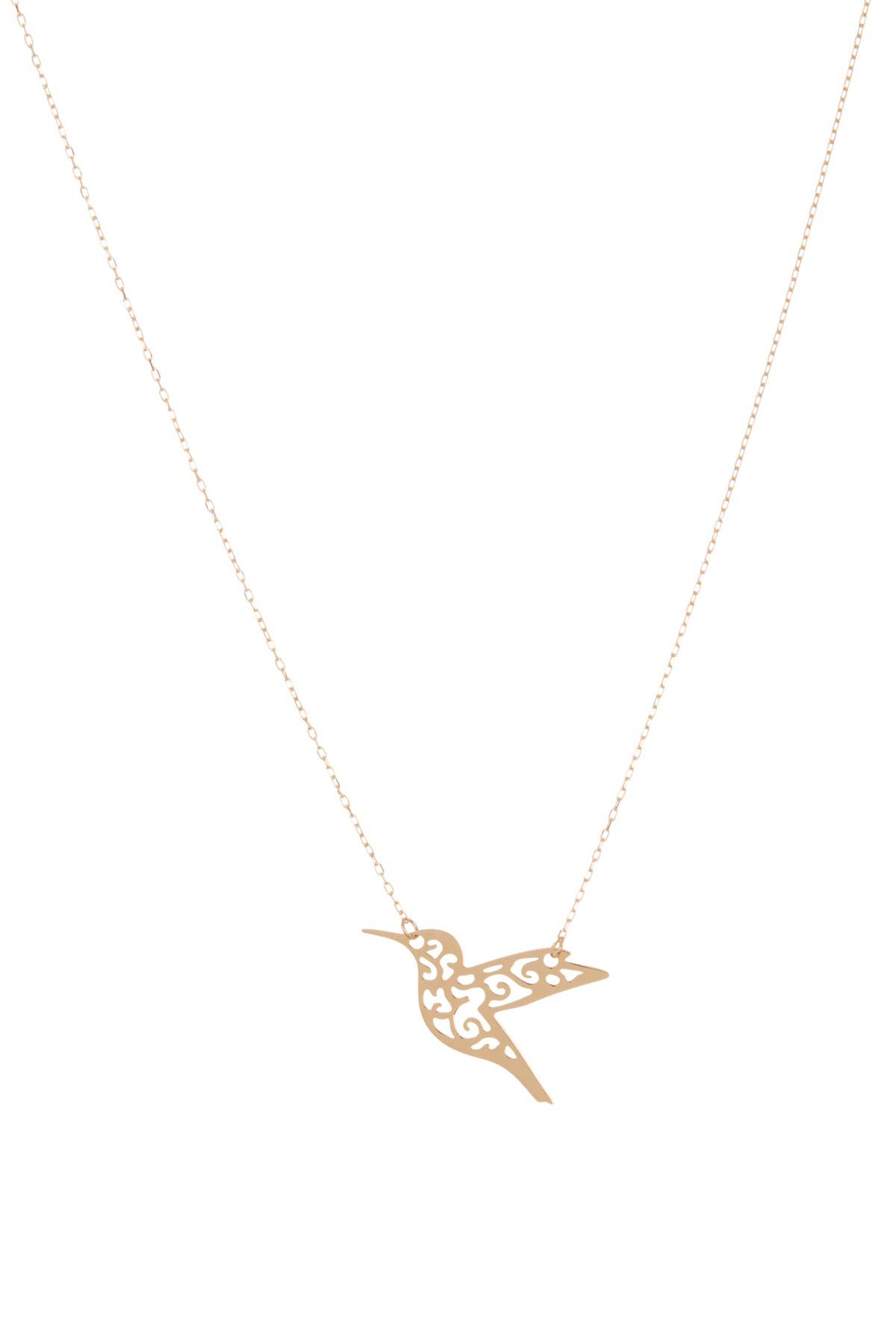 14k gold hummingbird pendant