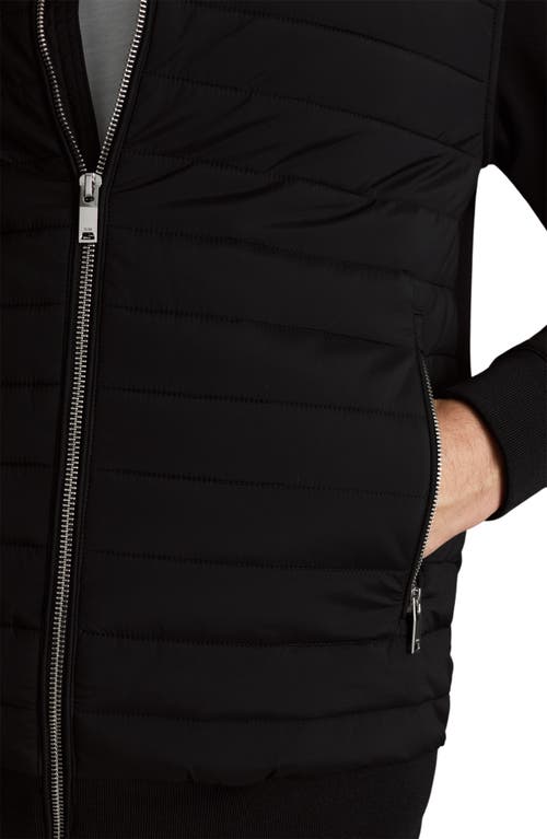 Shop Reiss Flintoff Quilted Hybrid Jacket In Black