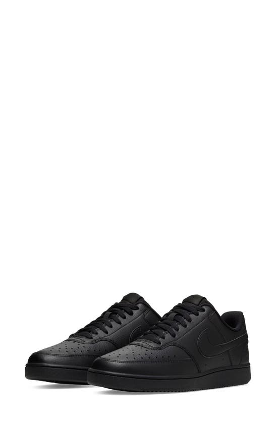 Nike Court Vision Low Sneaker In Black/black