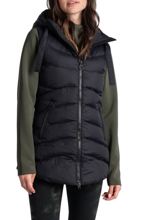 Transition Water Repellent Hooded Quilted Vest in Black Beauty