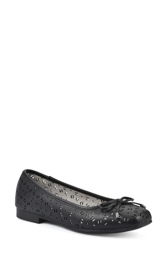 Cliffs By White Mountain Bessa Square Toe Flat In Black/ Burnished/ Smooth