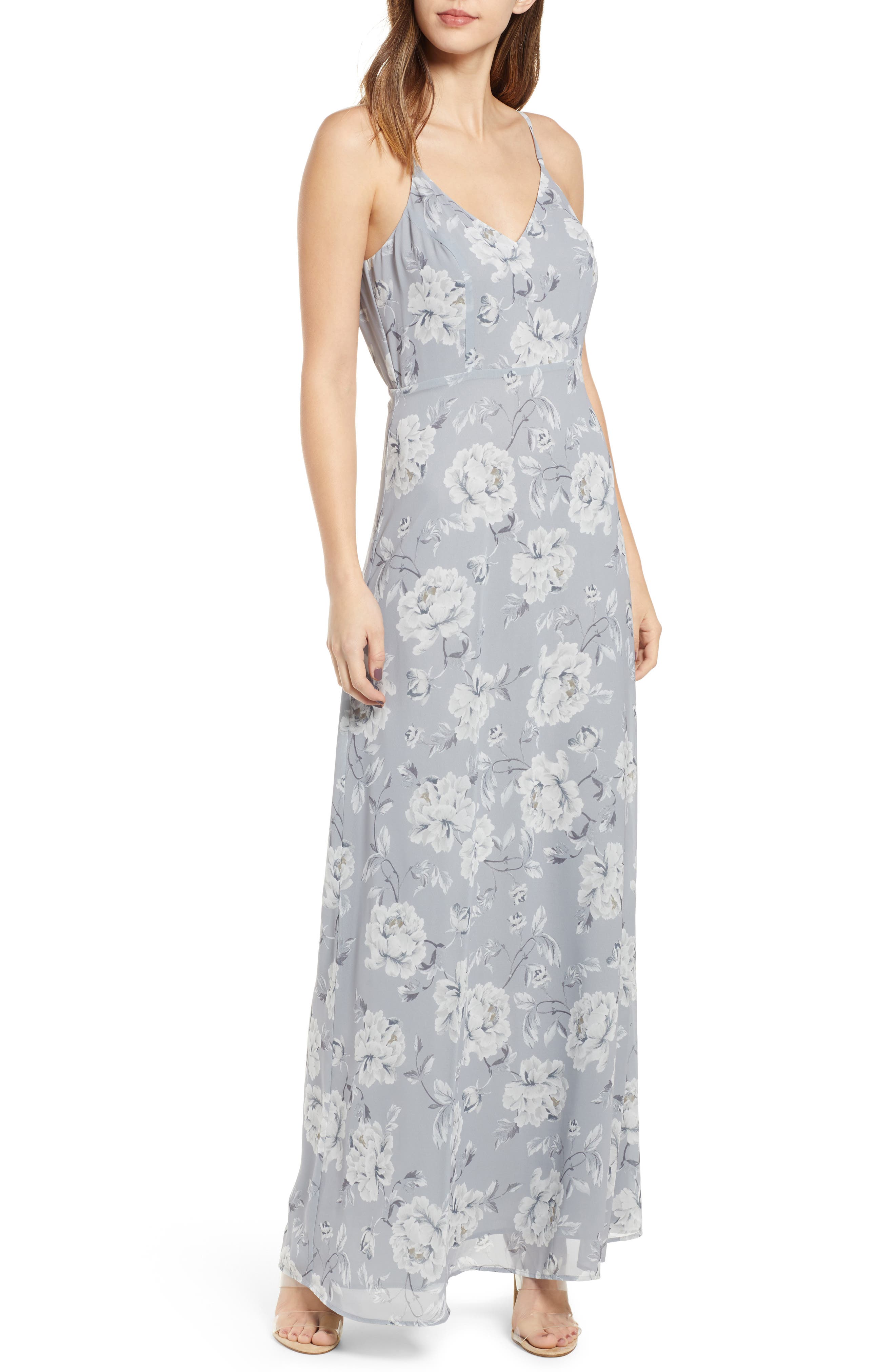 grey floral maxi