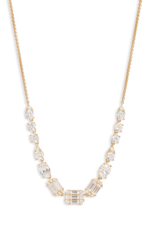 Nadri Cubic Zirconia Frontal Necklace in Gold at Nordstrom