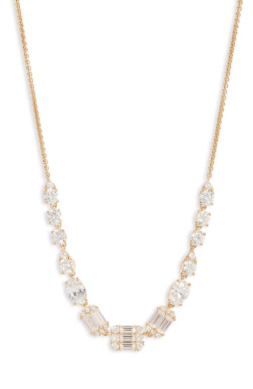 Shop Nadri Cubic Zirconia Frontal Necklace In Gold