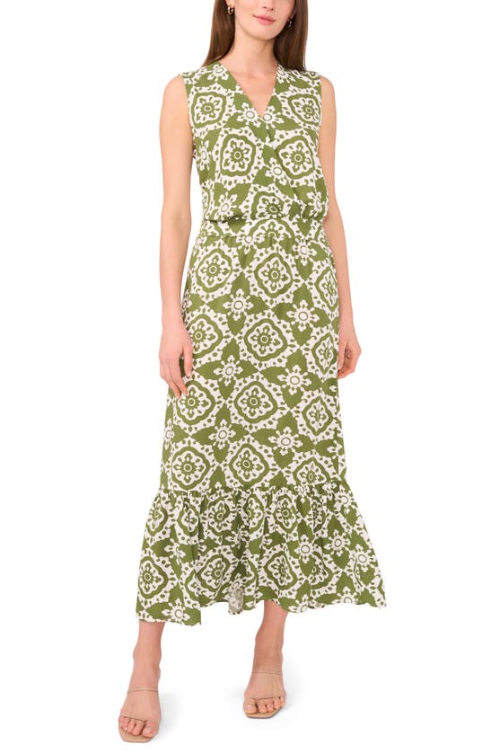 Shop Halogen ® Ruffle Hem Maxi Skirt In Cedar Green Medallion