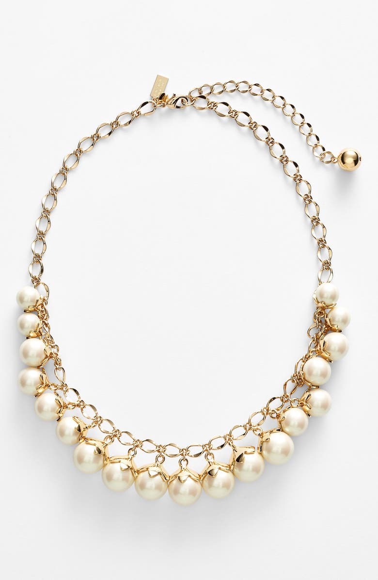 kate spade new york 'petaled pears' faux pearl frontal necklace | Nordstrom