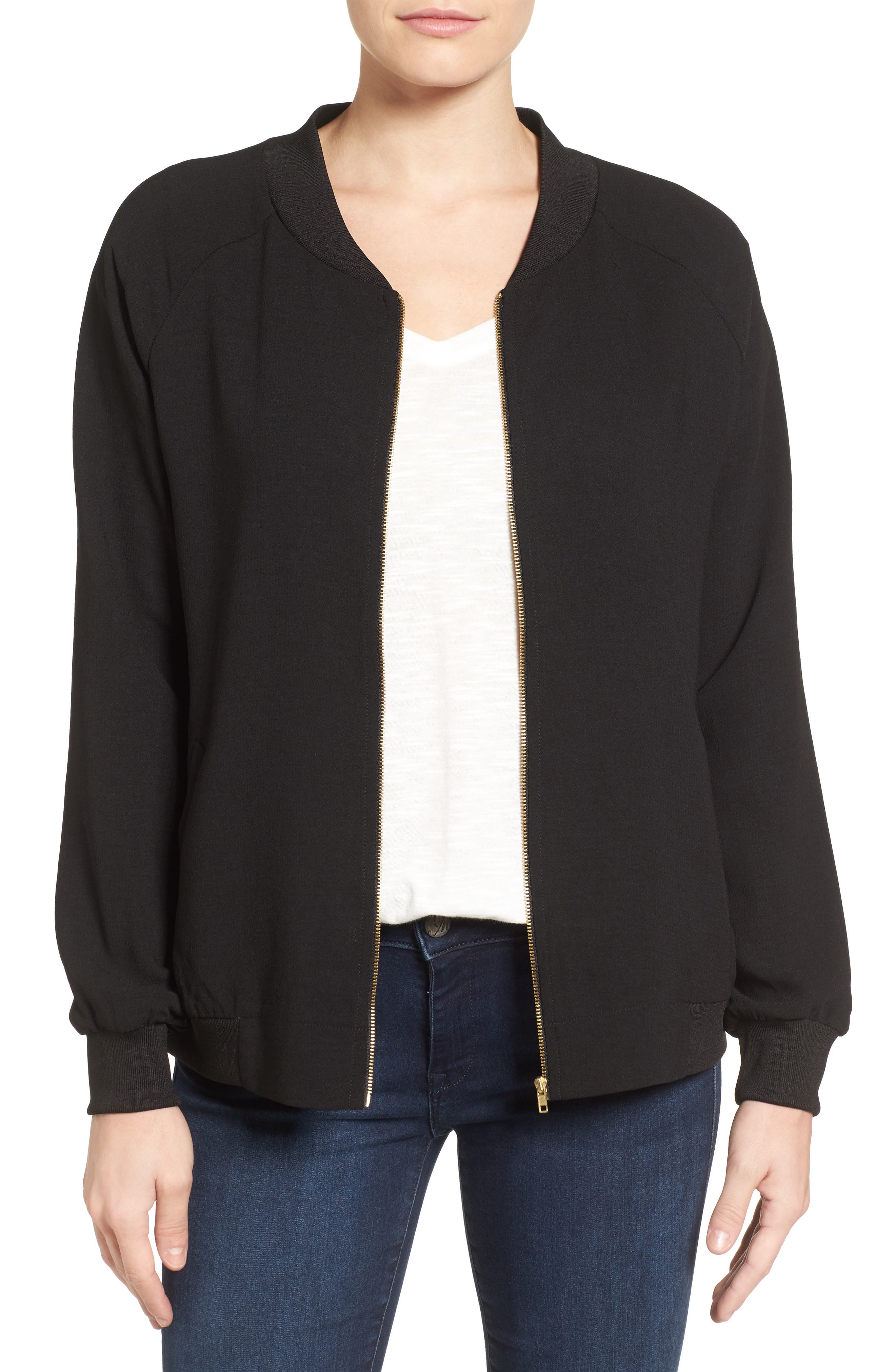 Bobeau Zip Front Bomber Jacket Nordstrom