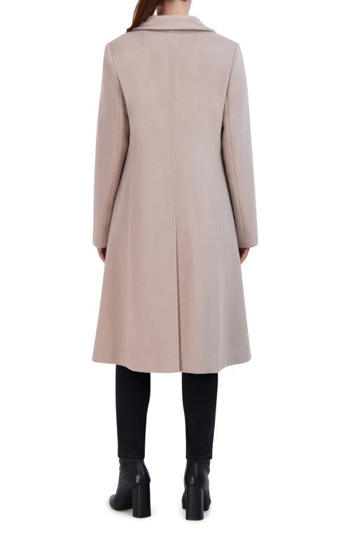 Shop Cole Haan Signature Longline Wool Blend Coat In Stone