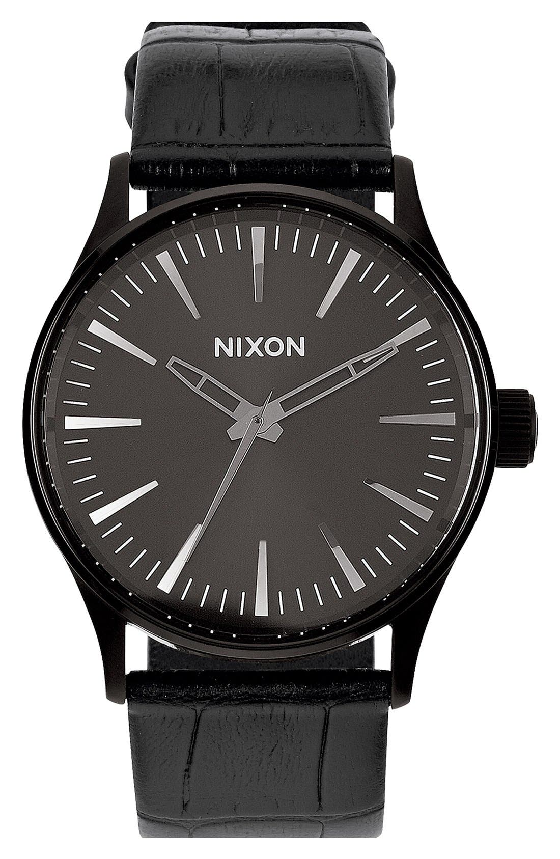 Nixon 'The Sentry 38' Leather Strap Watch, 38mm Nordstrom
