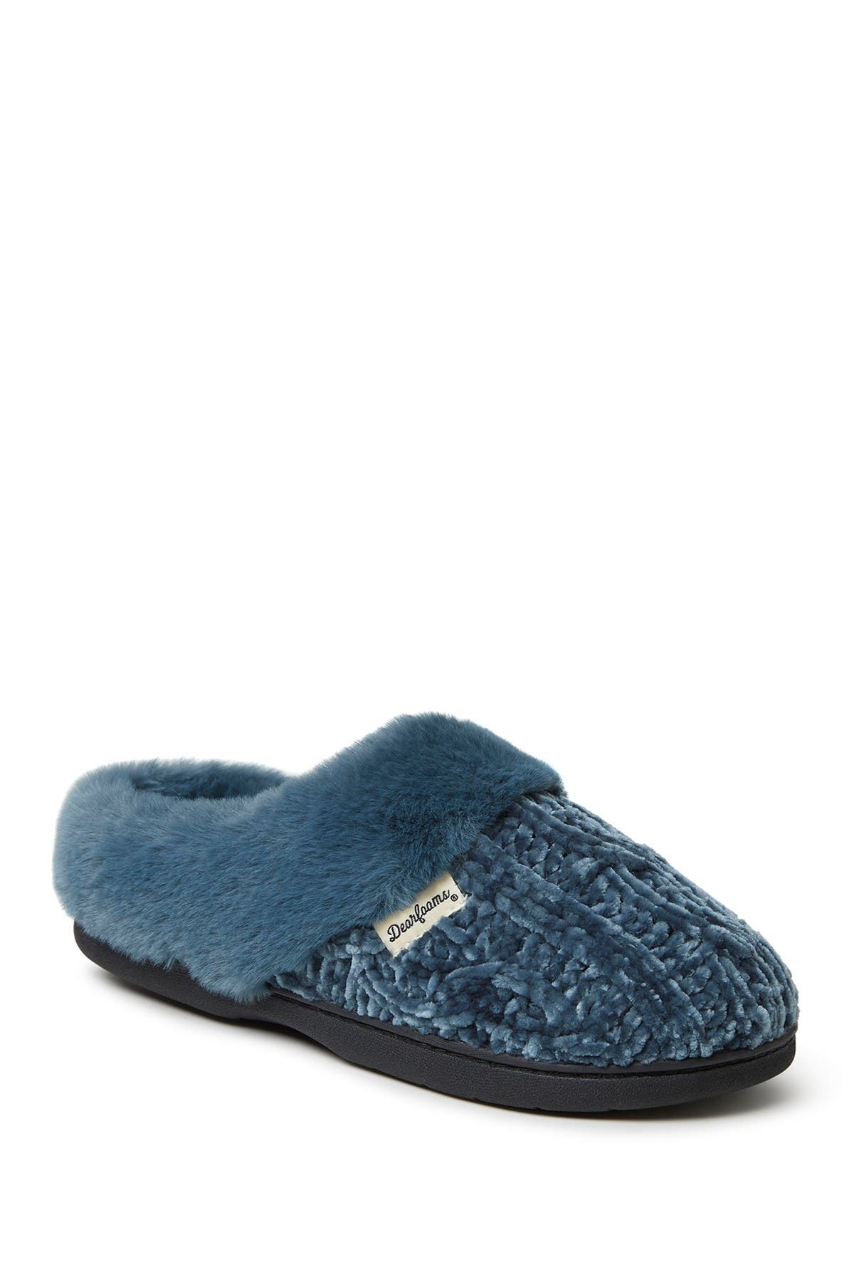 women's dearfoams chenille knit clog slippers