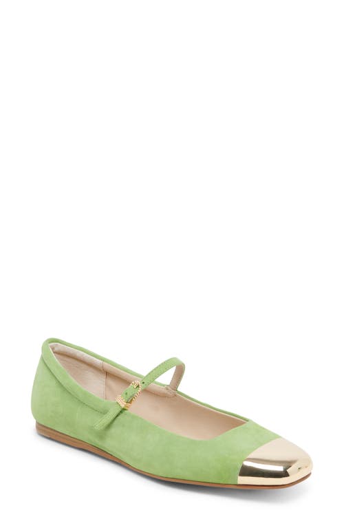 Shop Dolce Vita Reyes Cap Toe Mary Jane Flat In Lime Suede