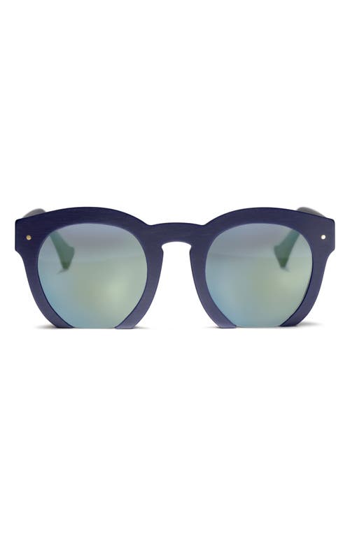 Grey Ant Fromone 50mm Round Sunglasses in Navy/Grey