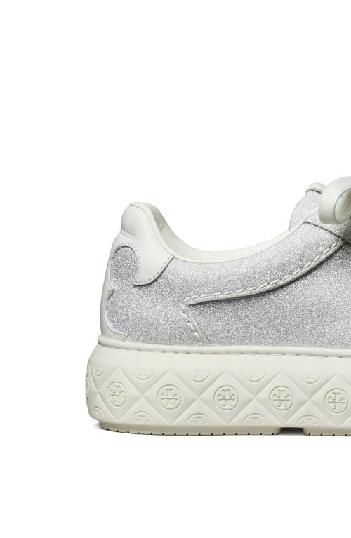 Shop Tory Burch Ladybug Sneaker In Silver Glitter/blanc