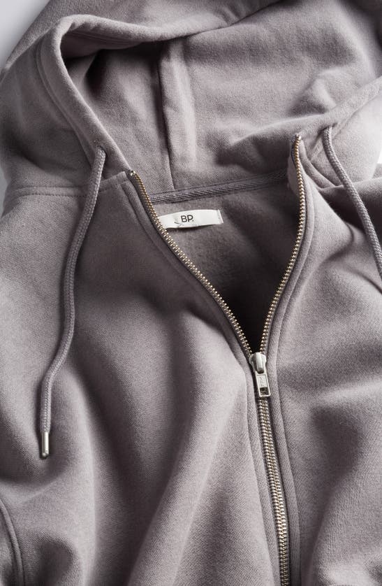 Shop Bp. Oversize Cotton Blend Zip-up Hoodie In Grey Pearl