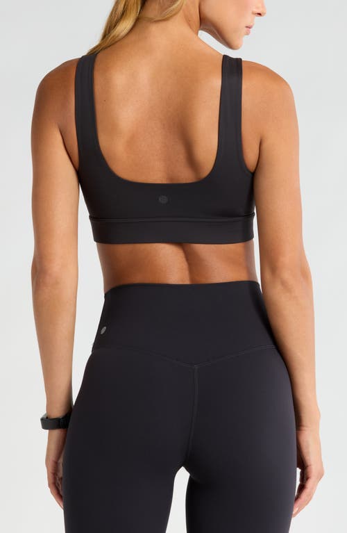 Shop Zella Luxe Lite Squared Up Sports Bra In Black