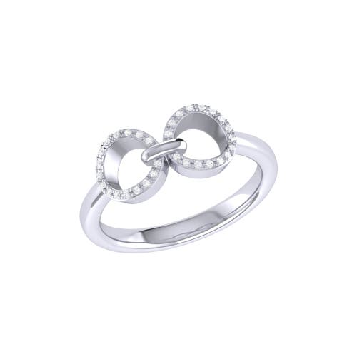 Luvmyjewelry Binoculars Infinity Sterling Silver Diamond Ring In Silver