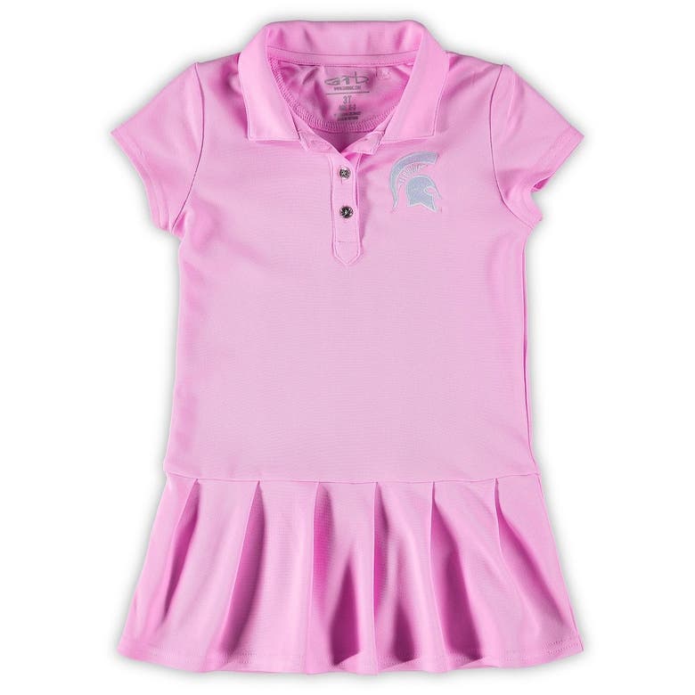 Garb Kids' Girls Toddler  Pink Michigan State Spartans Caroline Cap Sleeve Polo Dress
