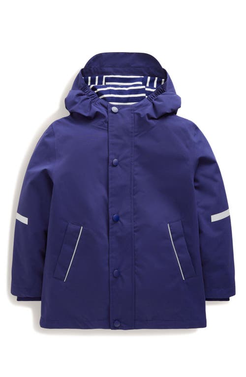 Shop Mini Boden Kids' Waterproof Fisherman's Hooded Rain Jacket In College Navy