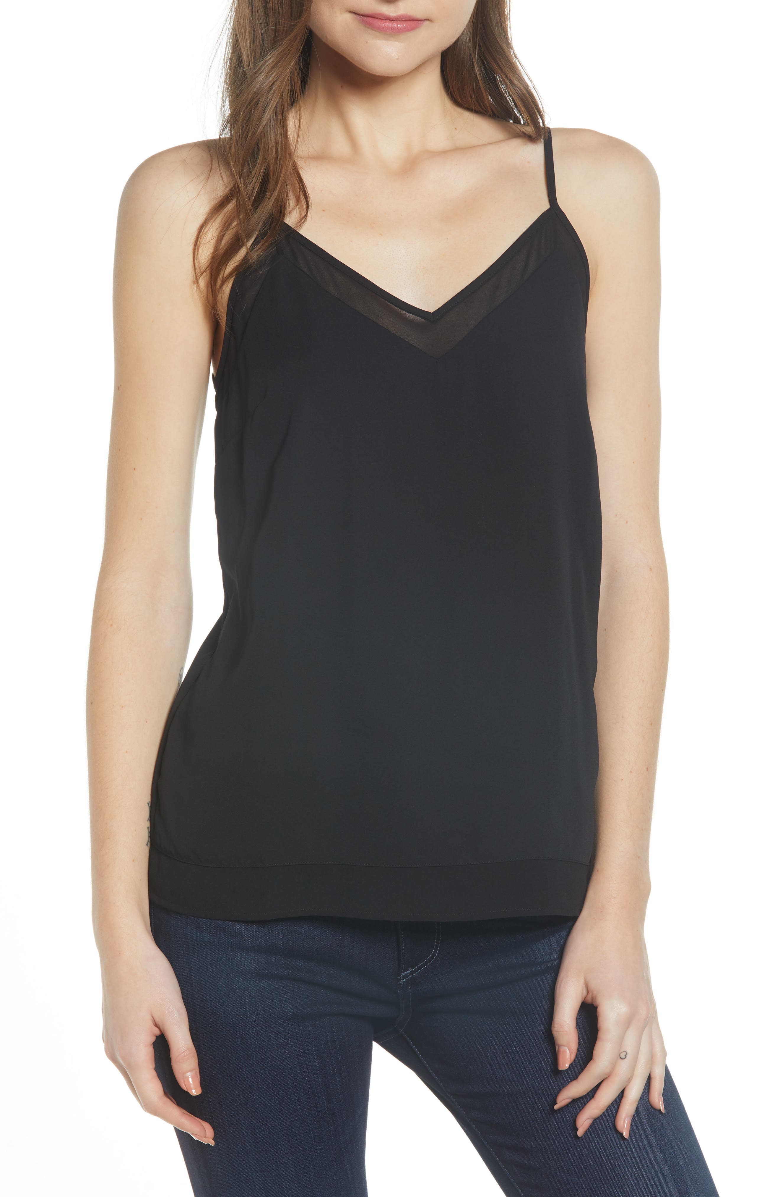 Chelsea28 Illusion Camisole, Black