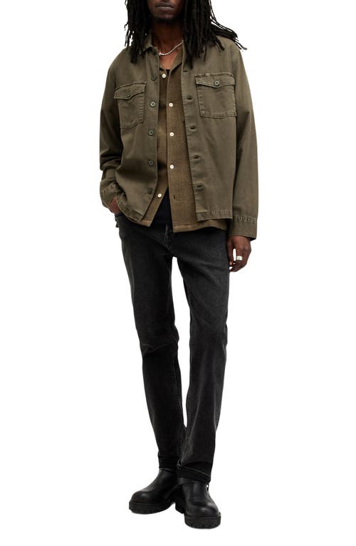 Shop Allsaints Spotter Cotton Denim Button-up Shirt Jacket In Cargo Green