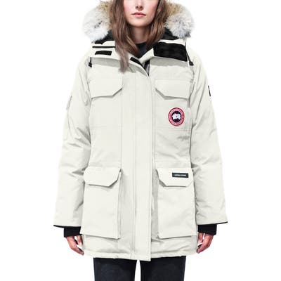Canada Goose Expedition Hooded Down Parka With Genuine Coyote Fur Trim, (16-18) - Ivory