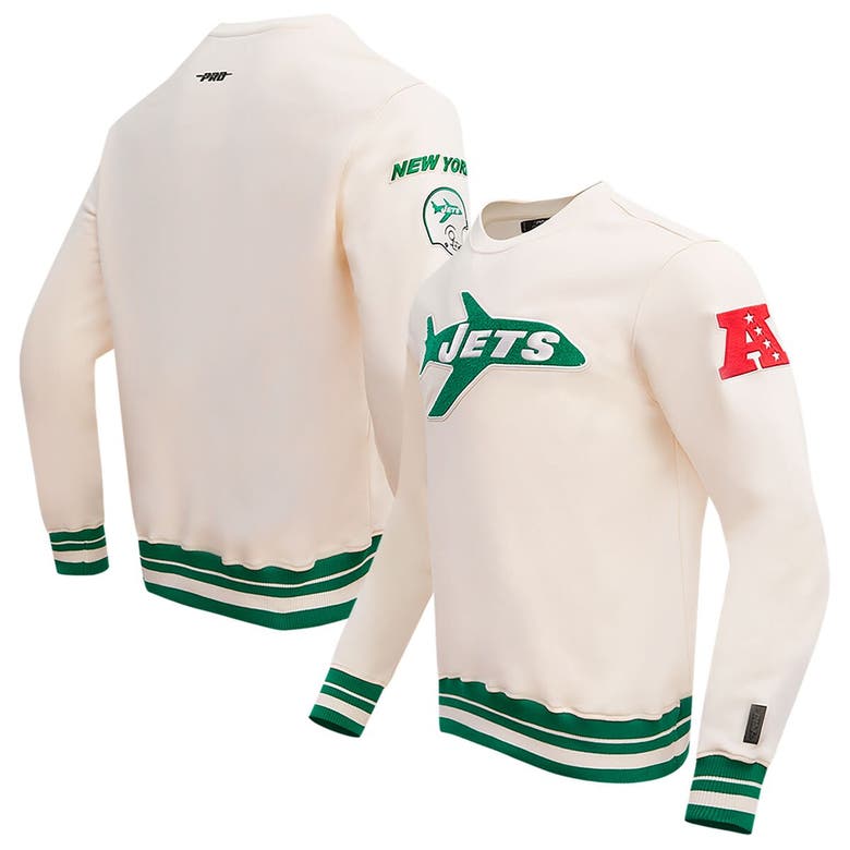 Shop Pro Standard Cream New York Jets Retro Classics Fleece Pullover Sweatshirt