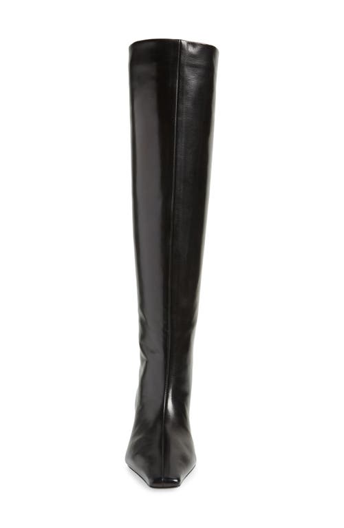 Khaite Davis Slouchy Leather Knee Boots In Black