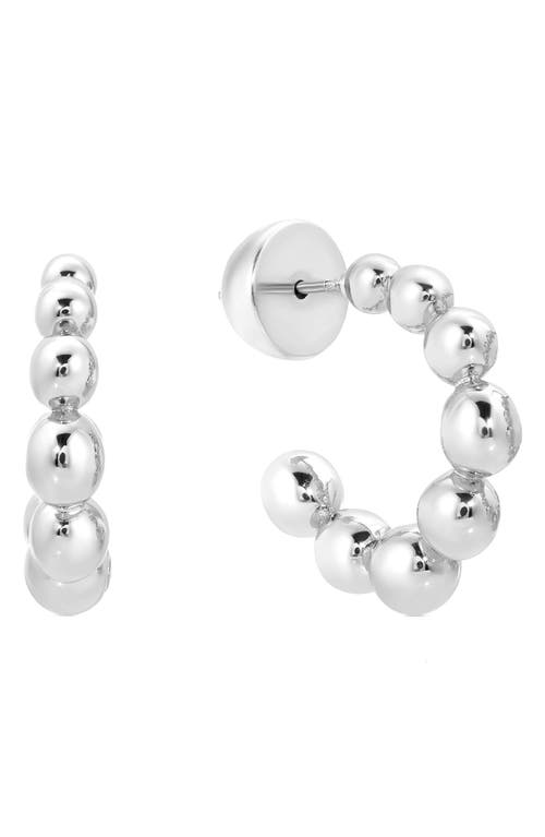 Ettika Bubble Ball Hoop Earrings In Silver