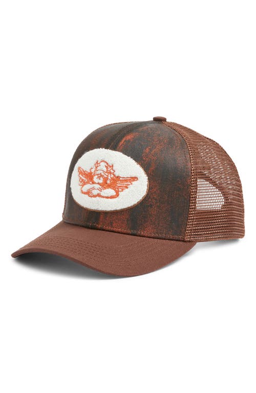 Shop Boys Lie Up In Flames Trucker Hat In Orange