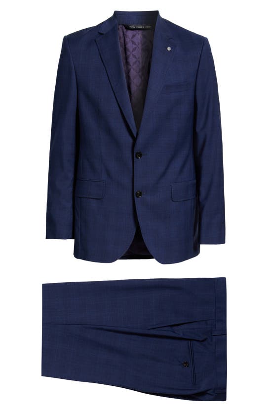 Shop Ted Baker Jay Slim Fit Plaid Wool Suit In Navy