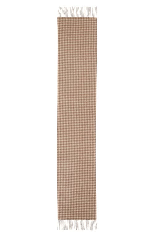 Andrew Stewart Gingham Plaid Cashmere Scarf In Beige