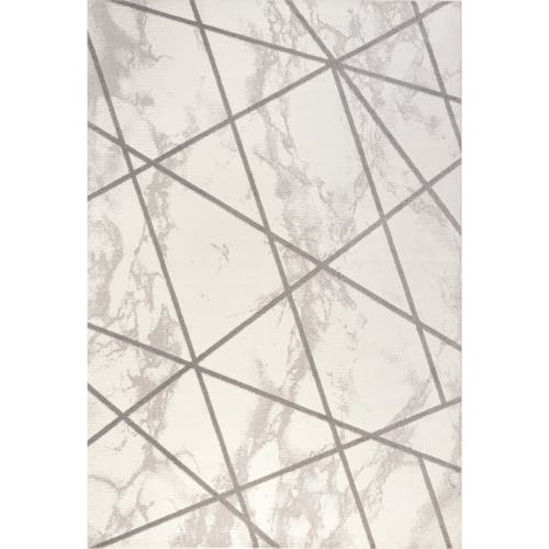 Jonathan Y Patras Modern Geometric Marbled Area Rug In Ivory/gray