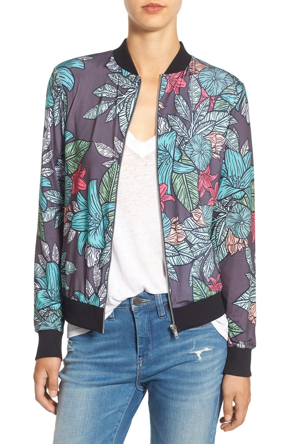 Missguided Floral Print Bomber Jacket Nordstrom