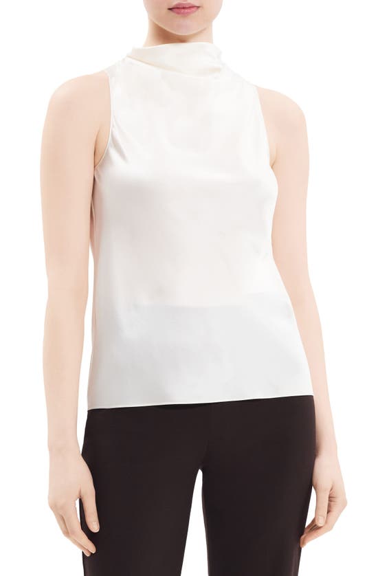 Theory Cowl Neck Sleeveless Top In Ivory