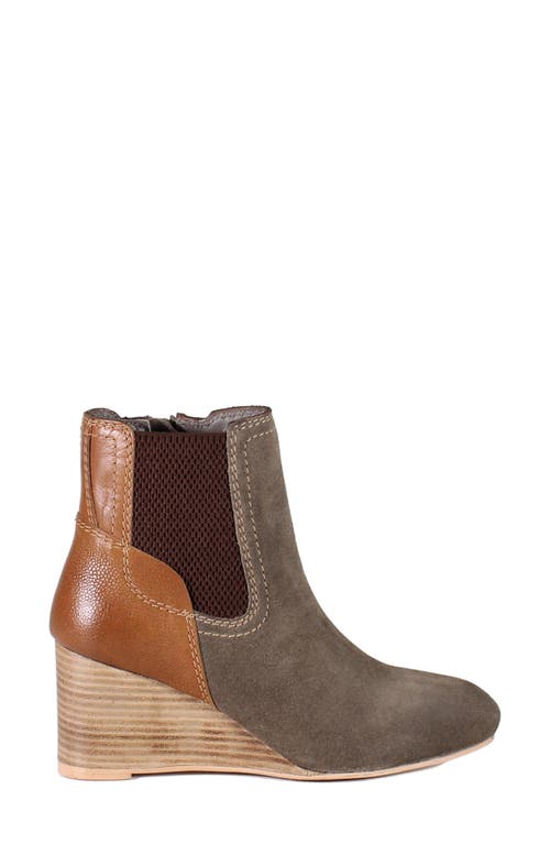 Shop Diba True Drum Roll Wedge Chelsea Boot In Taupe/cognac