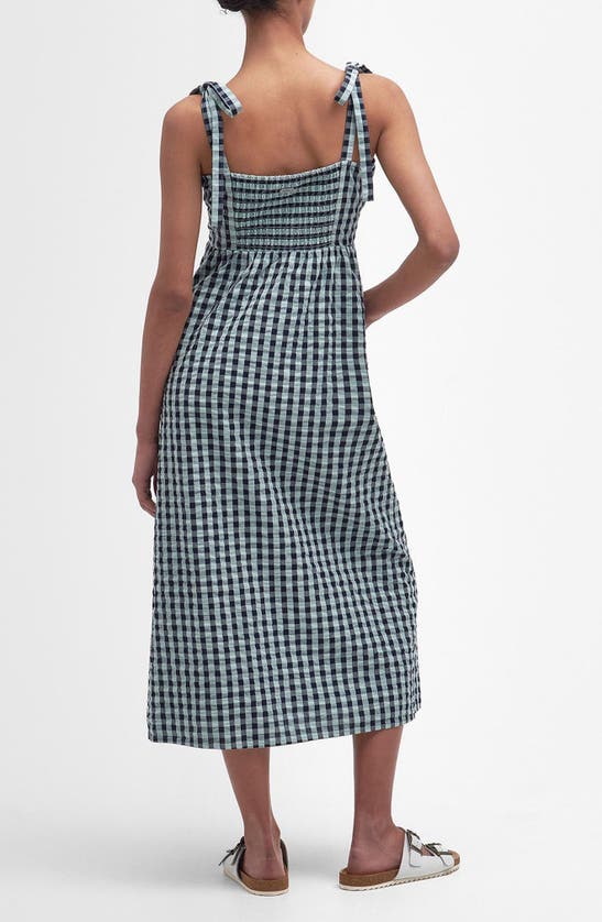 Barbour Abigail Gingham Cotton Midi Sundress In Blue Haze Gingham