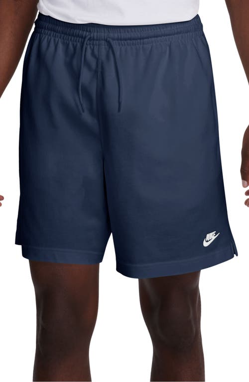 Shop Nike Club Knit Shorts In Midnight Navy/white