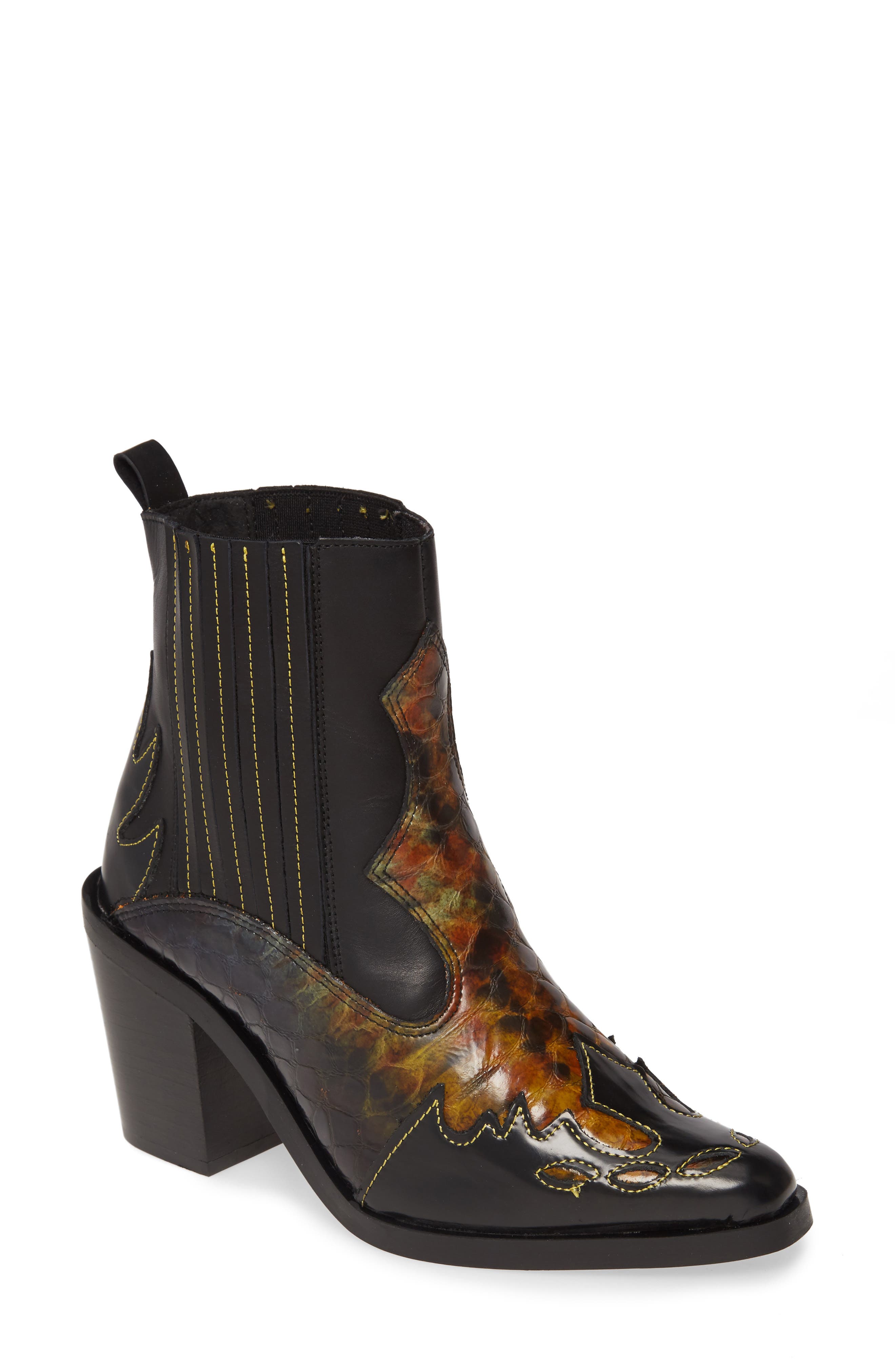 snakeskin chelsea boots womens