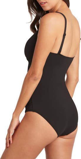 Cross Front One Piece Swimsuit