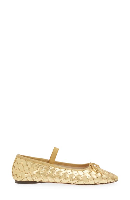 Loeffler Randall Leonie Metallic Woven Leather Ballerina Flats In Gold