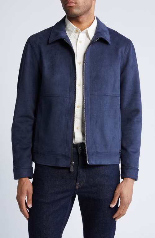 Hart Schaffner Marx Westwood Water Resistant Faux Suede Jacket In Navy