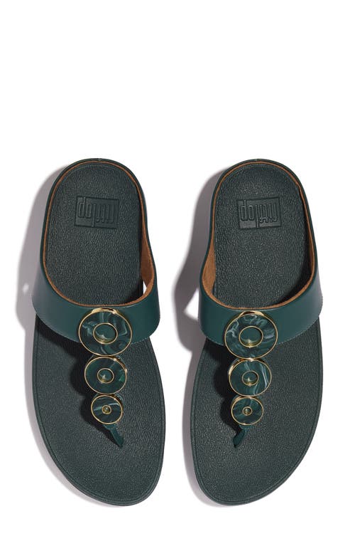 Shop Fitflop Fino Platform Wedge Flip Flop In Deep Teal